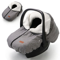 TinlyFinly winter car seat cover grey with waterproof exterior for rain and wind protection