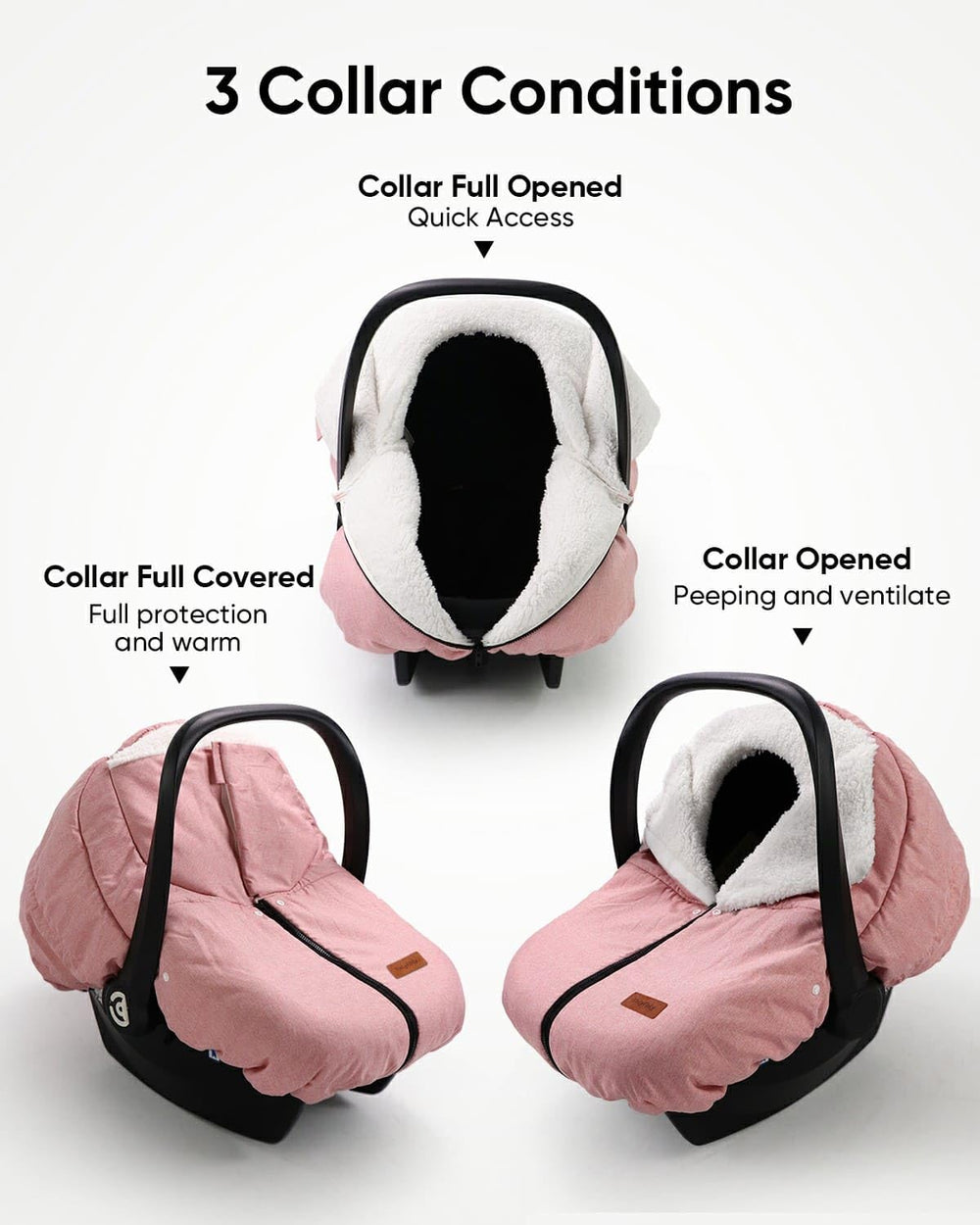 The center zipper provides easy access while helping control exposure to cold air.