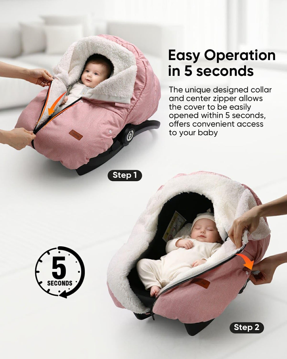 The canopy-friendly design offers a roomy interior for the infant during strolls.