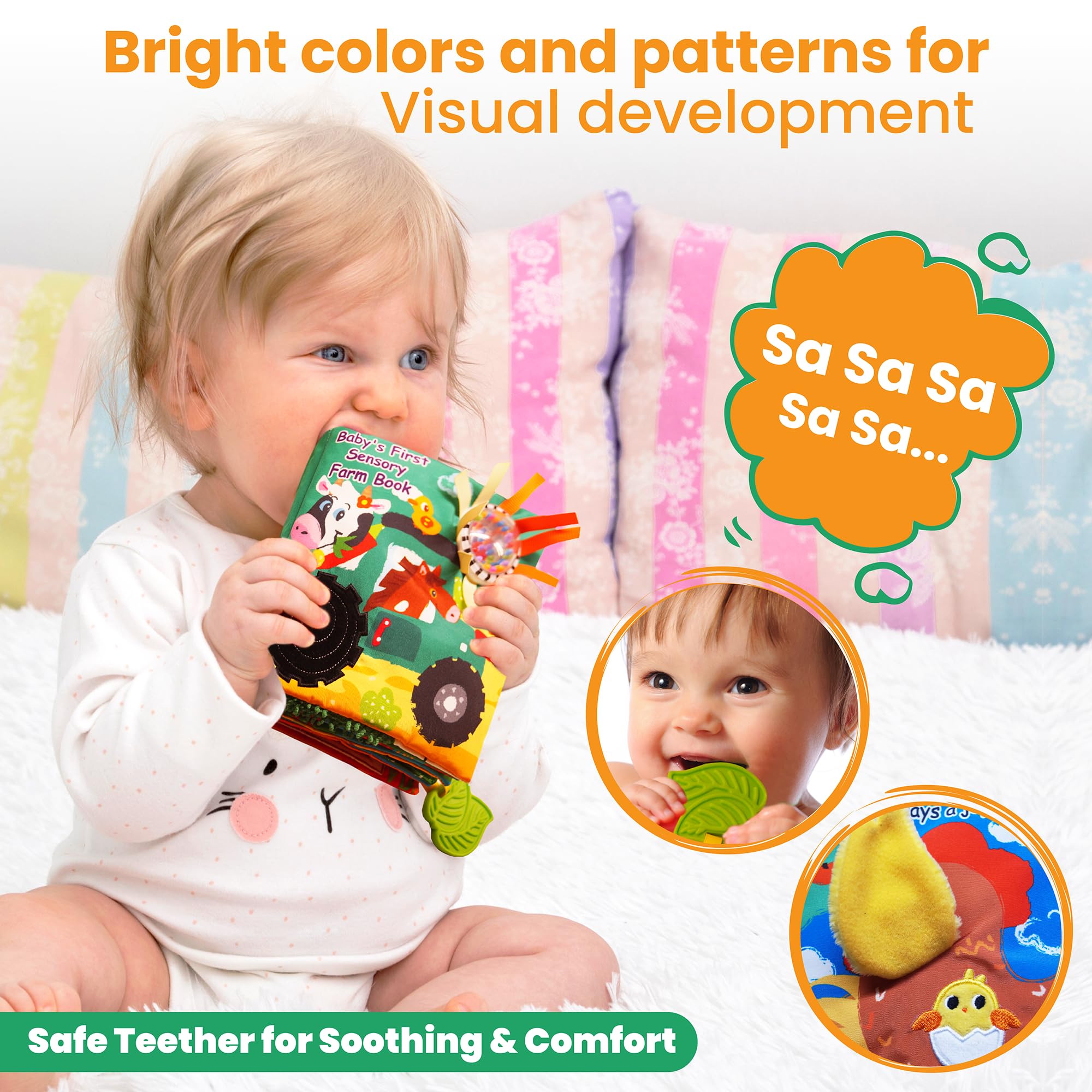Tinsel Trends Mirror aids tummy time and boosts self-awareness during cuddles.