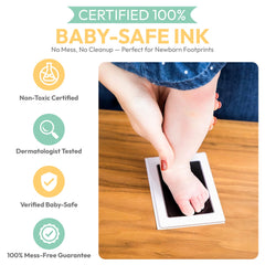 Tiny Gifts inkless stamp keeps skin untouched during imprinting.