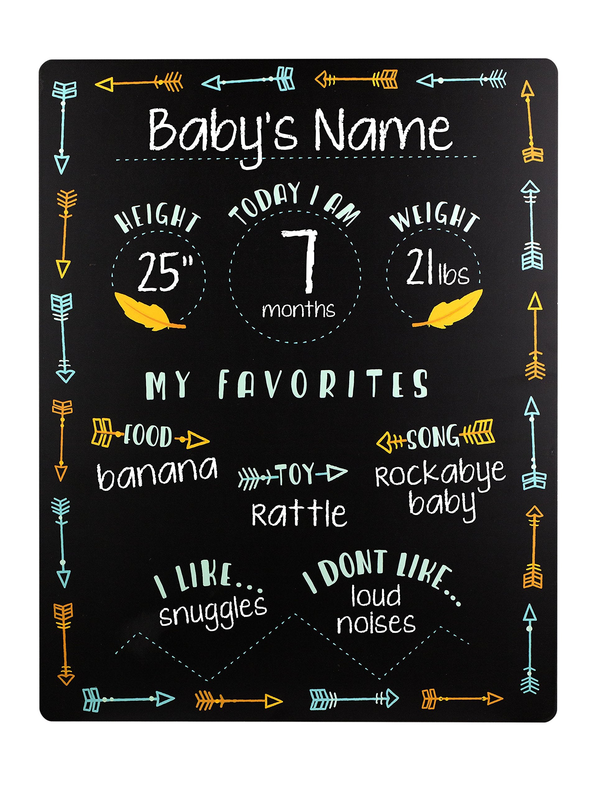 Gift-ready Arrows milestone chalkboard, perfect baby shower gift