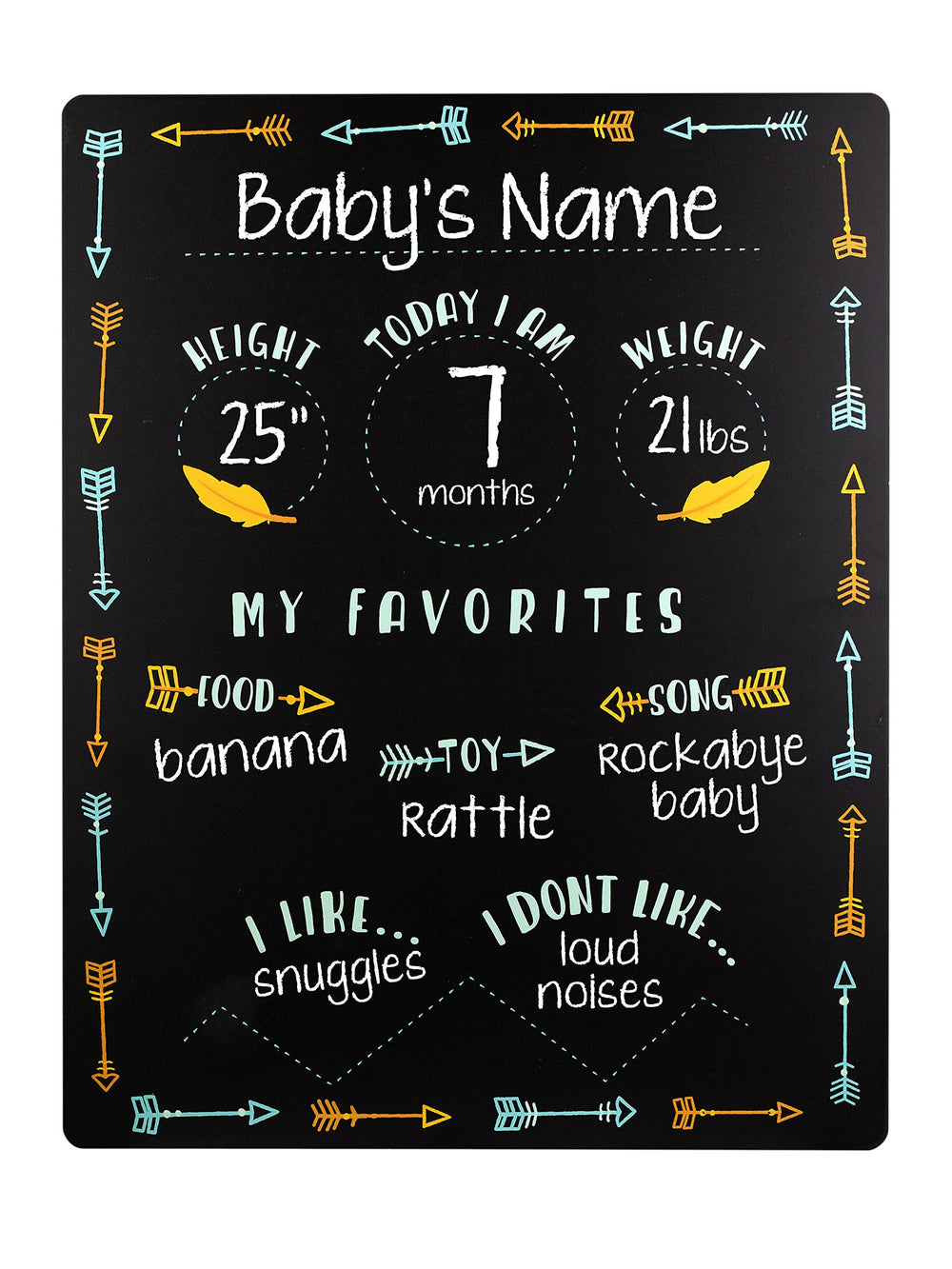 Gift-ready Arrows milestone chalkboard, perfect baby shower gift