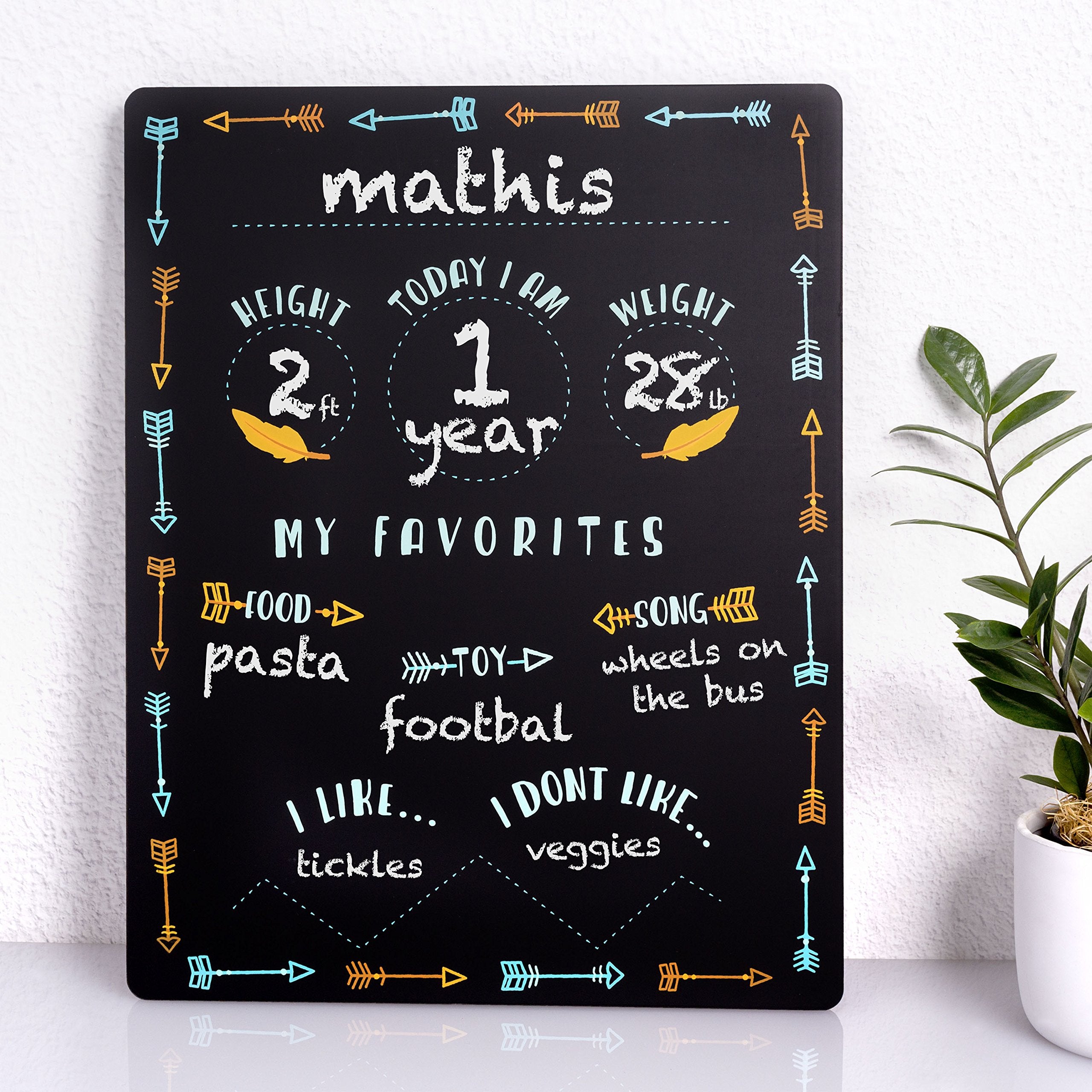 Neutral black Arrows milestone chalkboard design, suitable for any nursery
