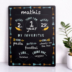 Neutral black Arrows milestone chalkboard design, suitable for any nursery