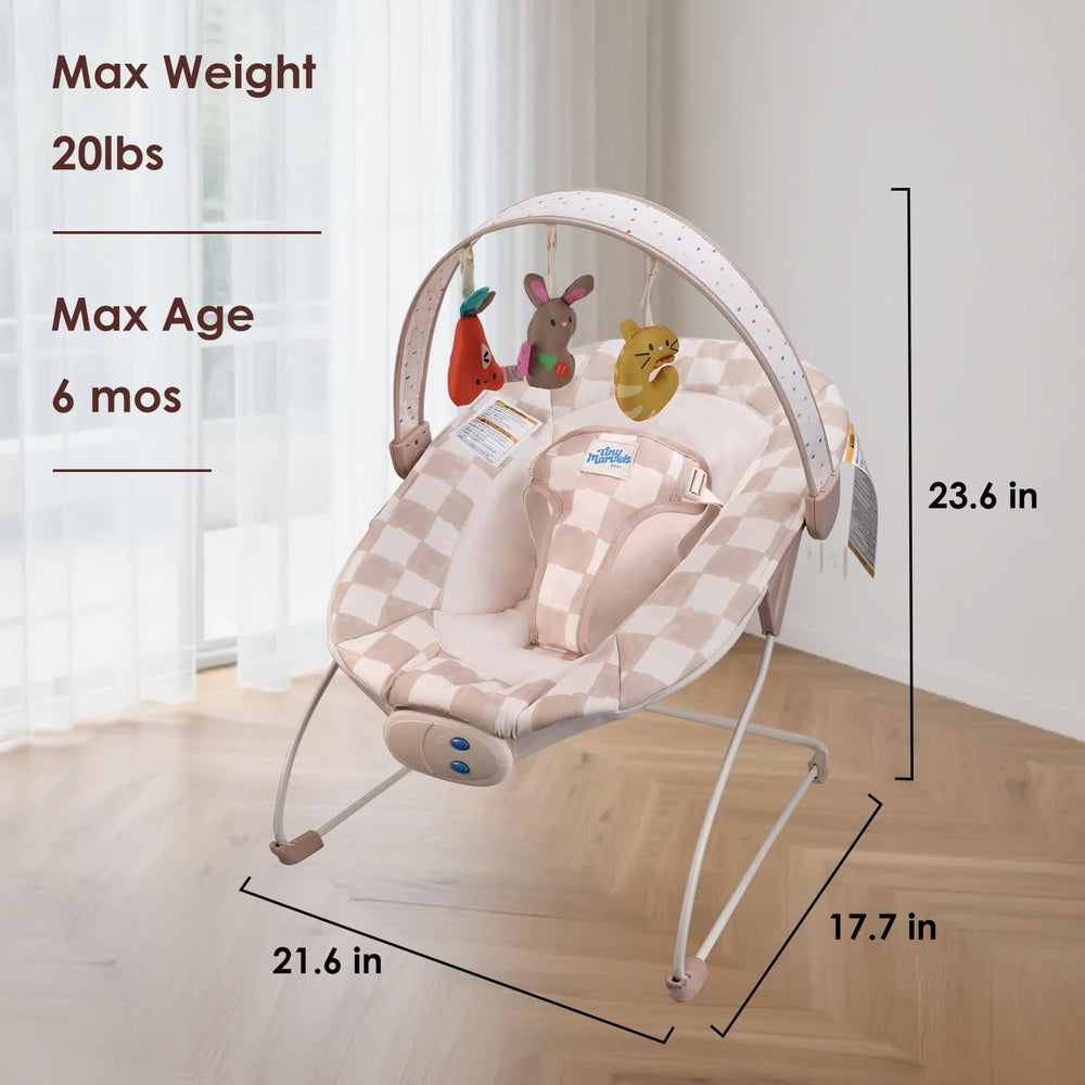 Tiny Marvels bouncer compact indoor design fits small spaces neatly.