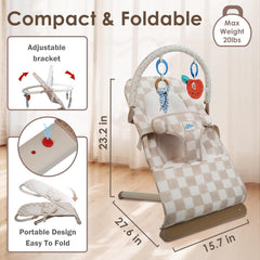 Built-in music to soothe baby during gentle bouncing.