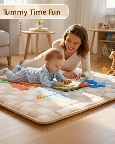 Tiny Marvels Baby Play Mat lightweight and rollable for portable playtime.