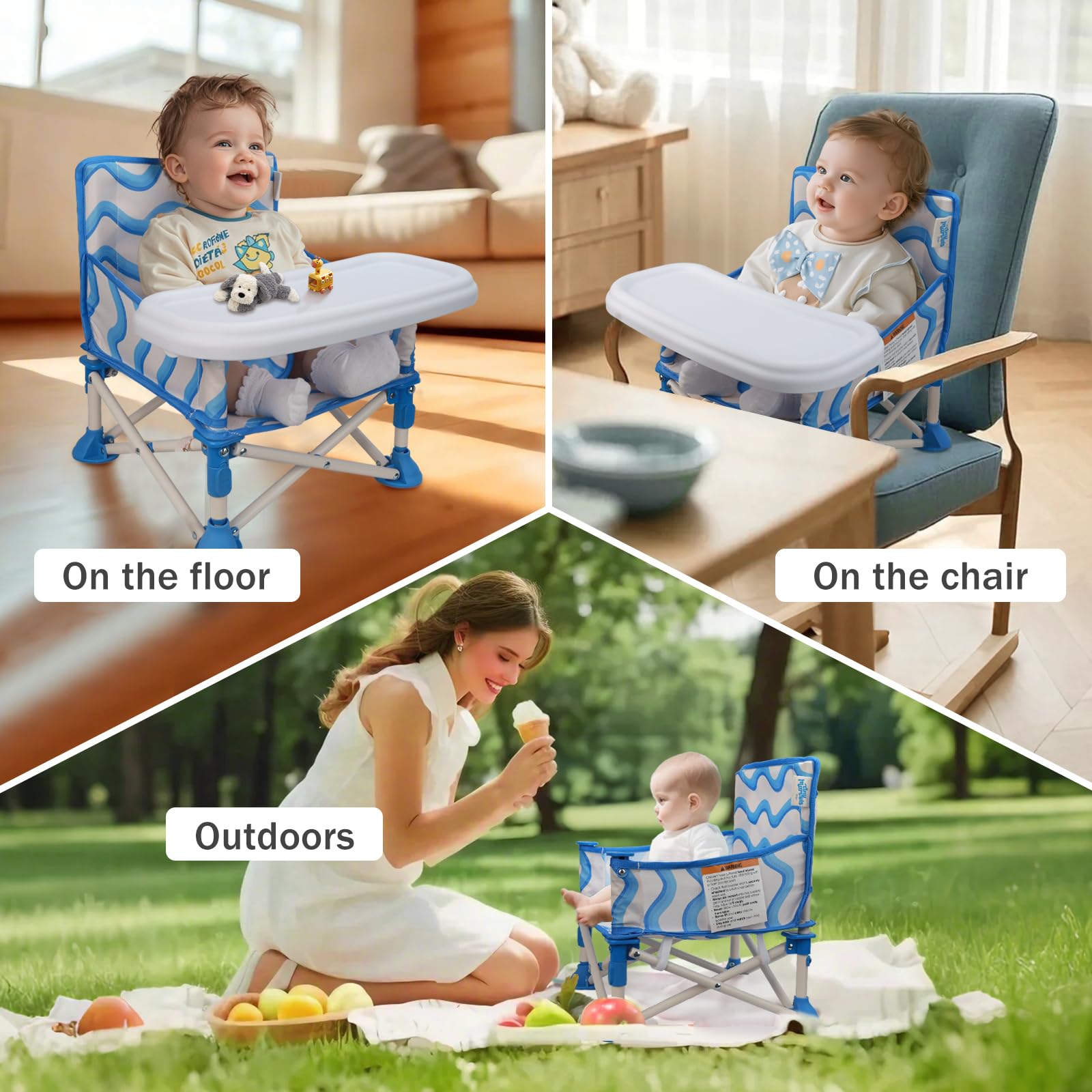 Tiny Marvels BPA-free oxford fabric seat offers gentle comfort