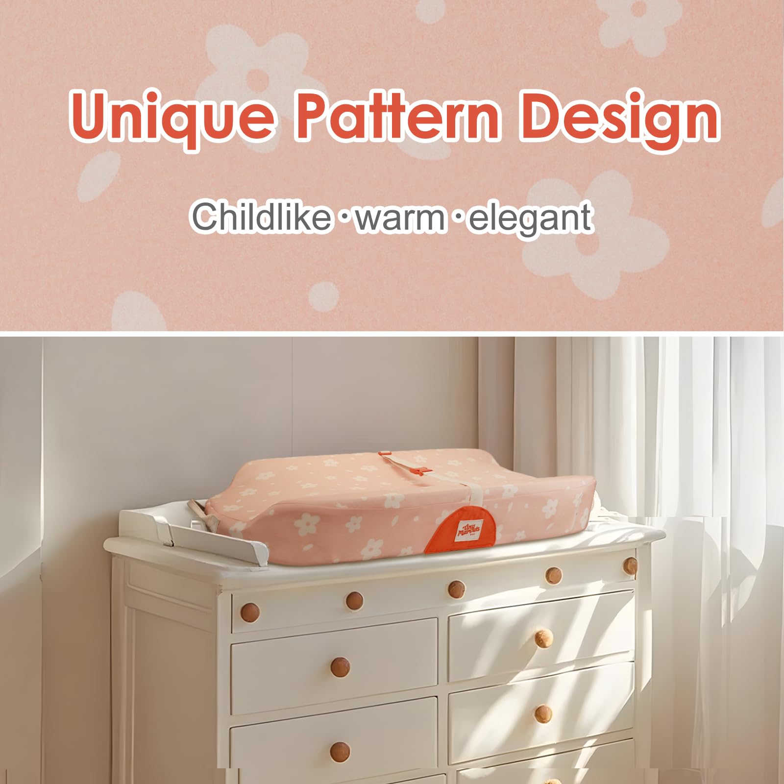 Tiny Marvels nursery scene with the non-slip changing pad in use