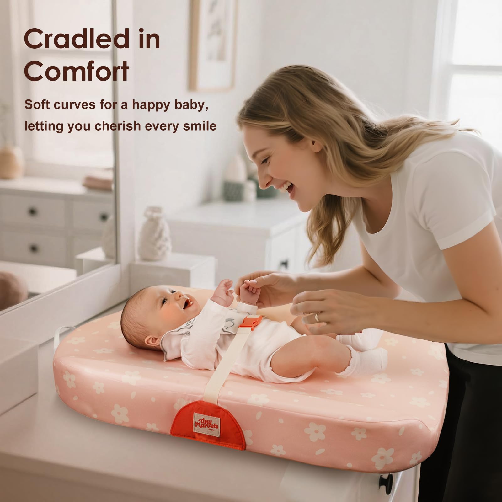 Tiny Marvels warm peachy fabric close-up highlighting cozy comfort
