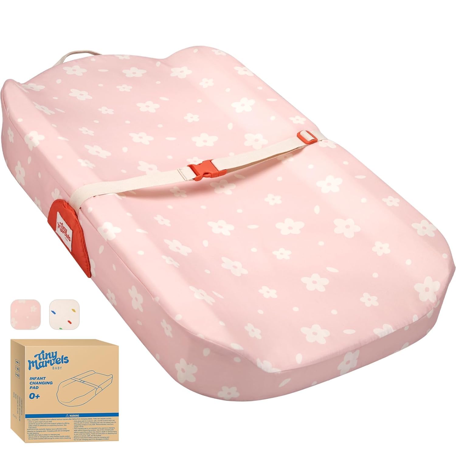 Tiny Marvels non-slip change pad top view showing stable diaper-changing surface
