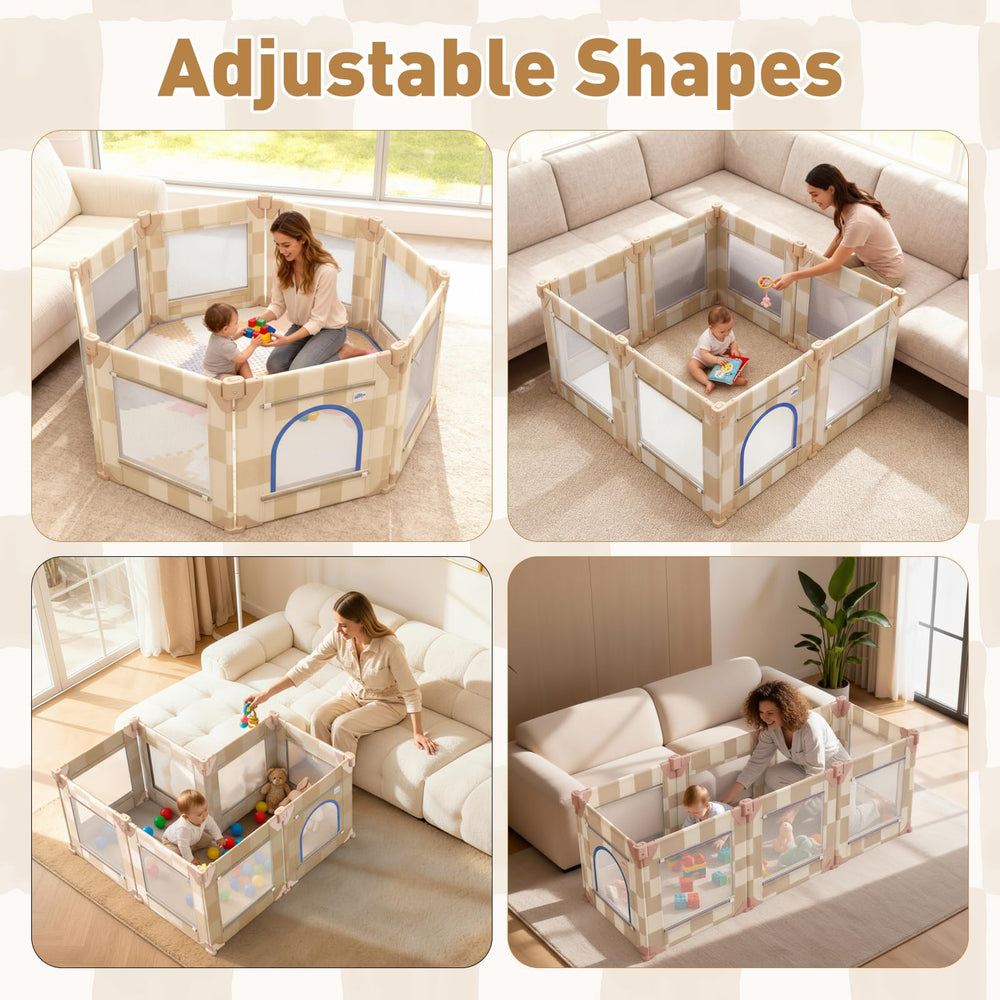 Folded Tiny Marvels playpen with portable bag for travel and storage.