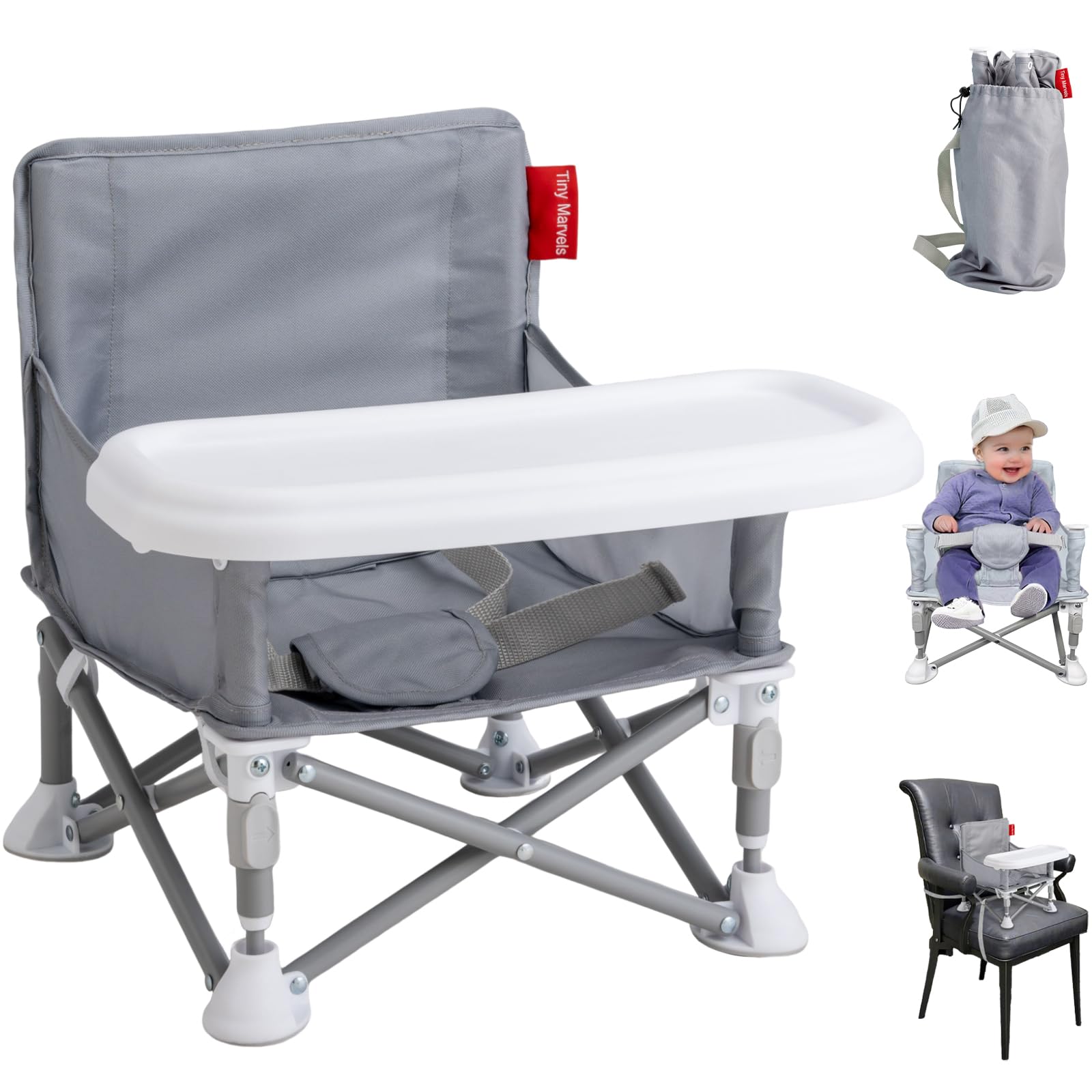 Tiny Marvels portable 3-in-1 chair with tray for meals on the go
