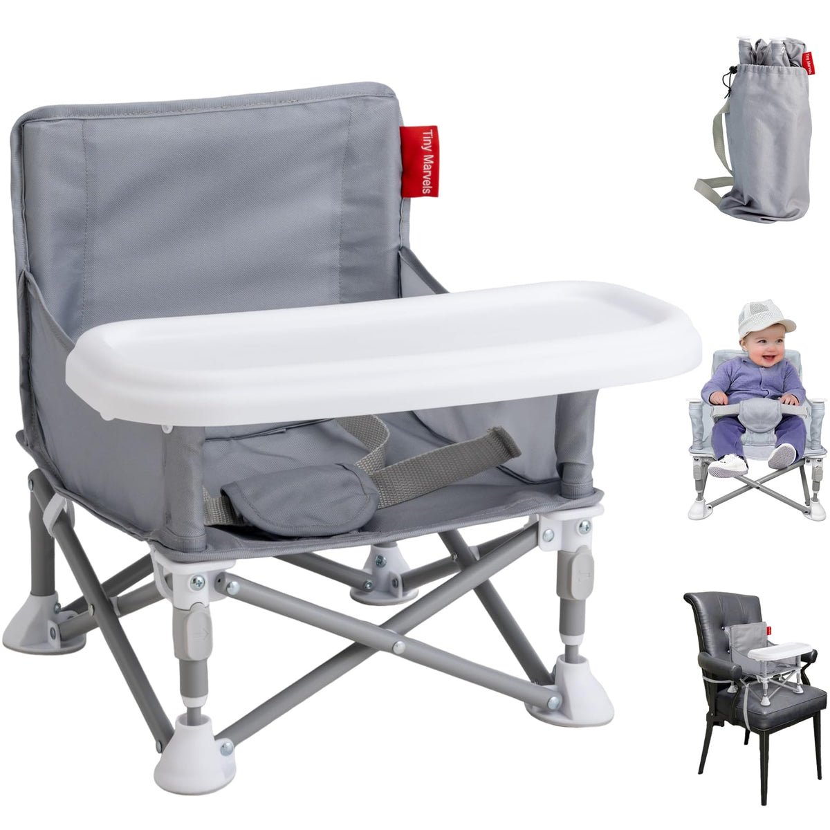 Tiny Marvels portable 3-in-1 chair with tray for meals on the go
