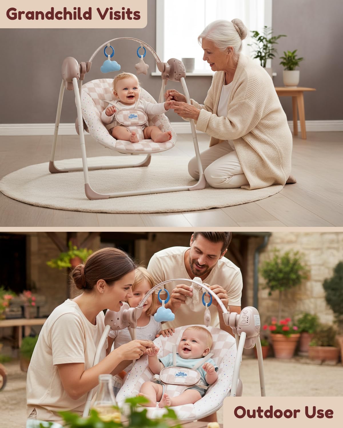 Tiny Marvels portable swing whisper-quiet operation for peaceful moments