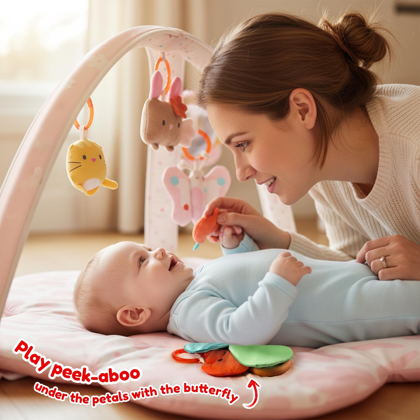 Tiny Marvels solid wood teether leaf offers safe teething moments.