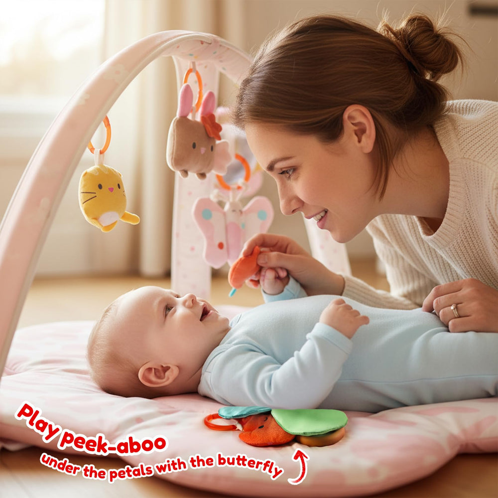 Tiny Marvels solid wood teether leaf offers safe teething moments.