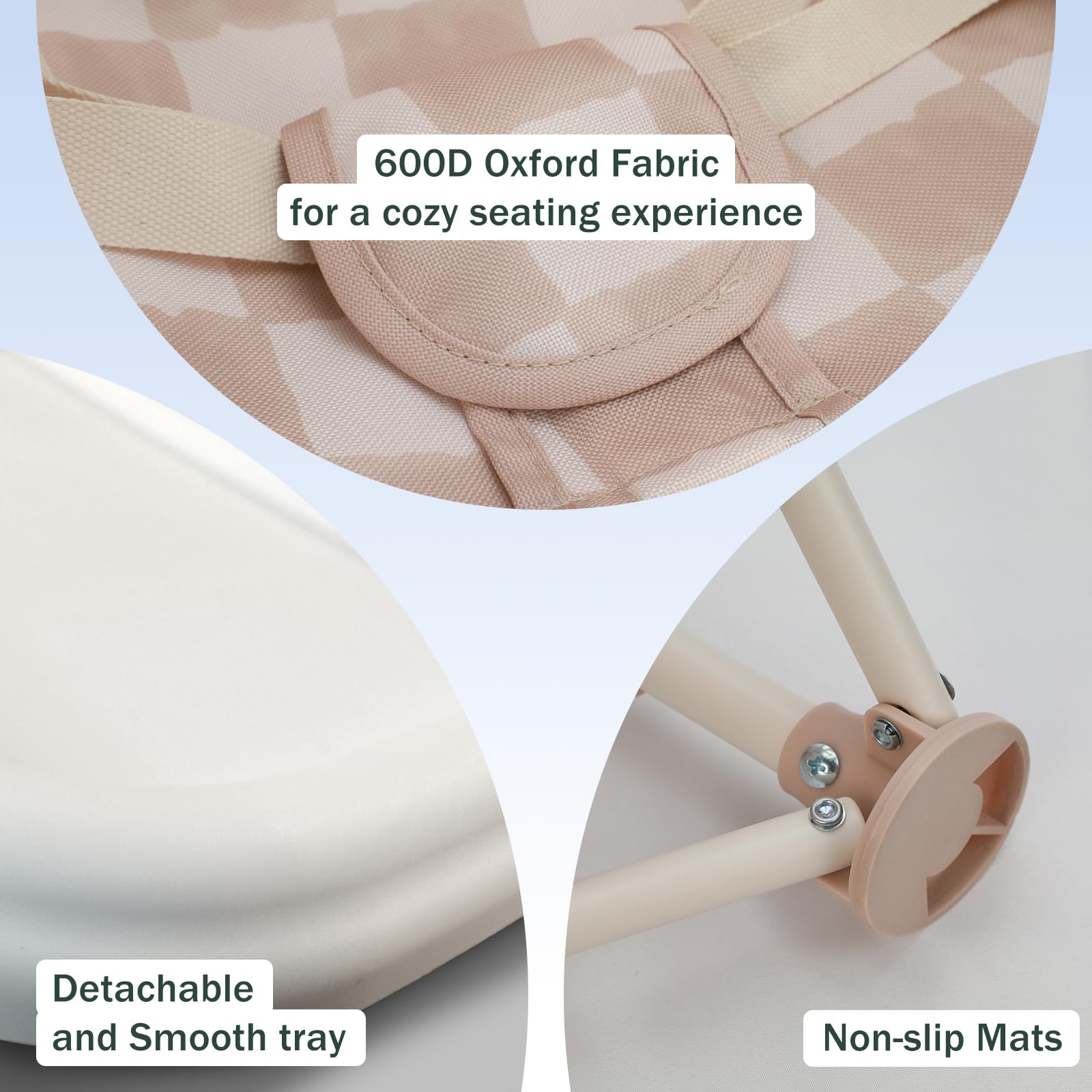 Tiny Marvels toddler chair features non-slip feet for steady mealtimes