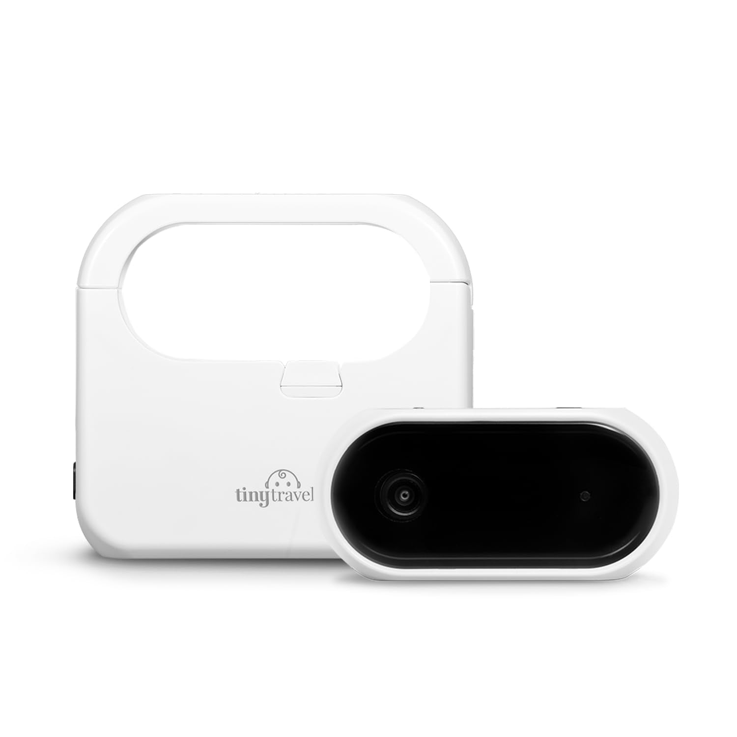 Tiny Traveler add-on camera in 720p HD for clear in-car monitoring of twins.