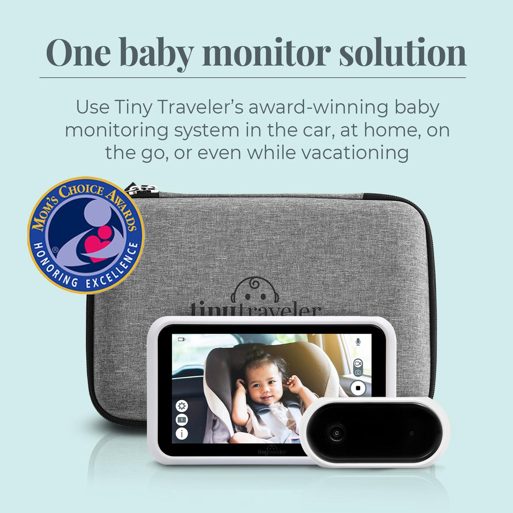 Tiny Traveler add-on camera expands coverage for backseat monitoring.