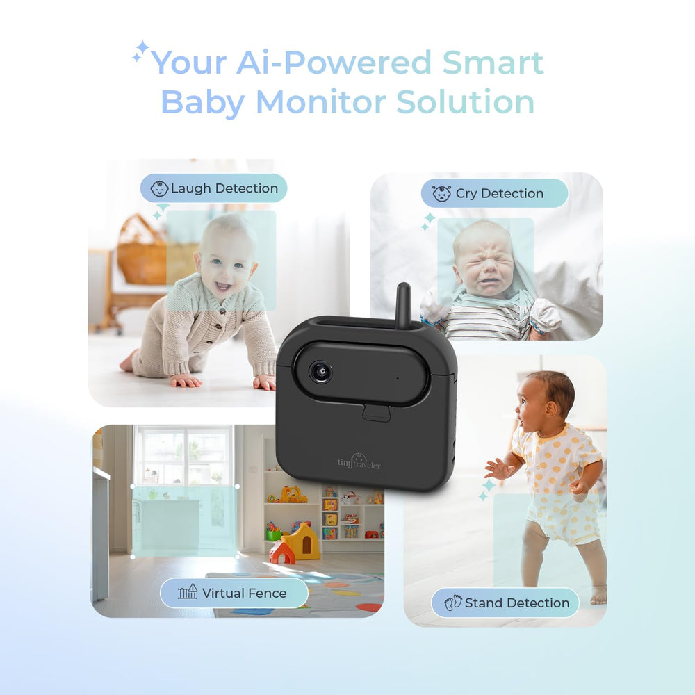 Tiny Traveler AI smart car monitor cry detection highlights real-time alerts for caregivers.