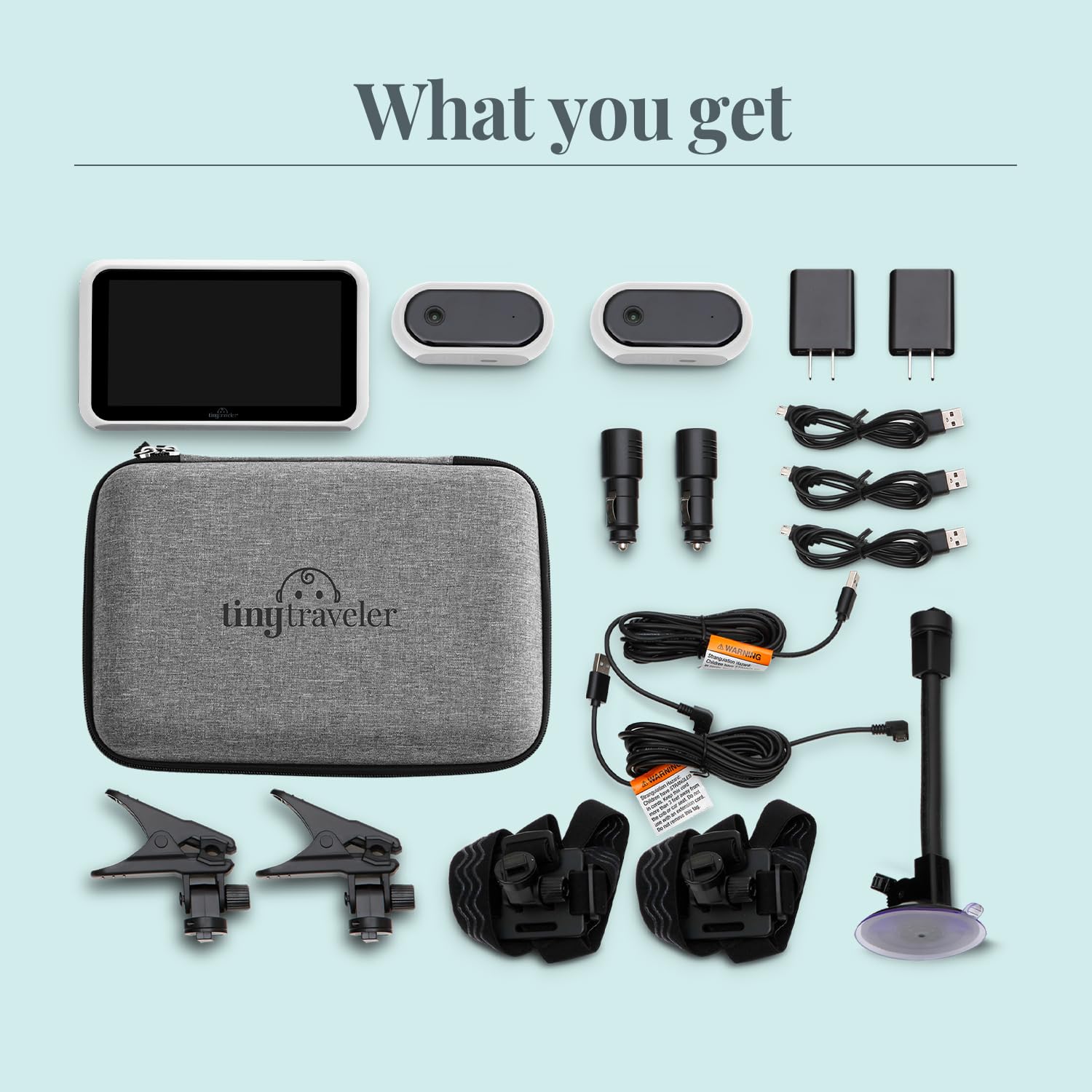 Tiny Traveler bundle for busy parents with twins or pets, enabling versatile car monitoring.