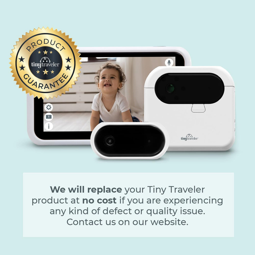 Tiny Traveler travel pouch stores the monitor and accessories neatly.