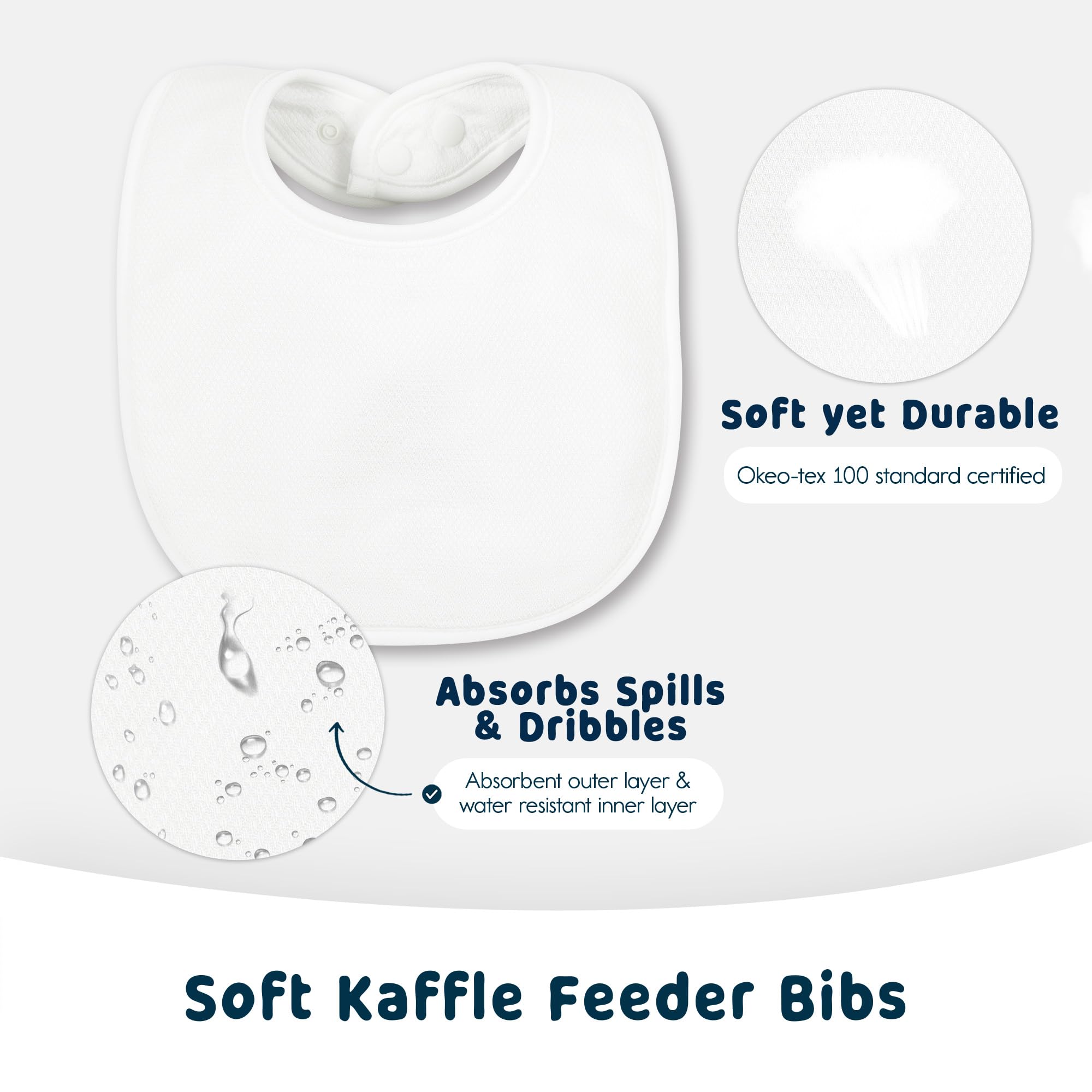 Tiny Twinkle bibs are machine washable for easy care.
