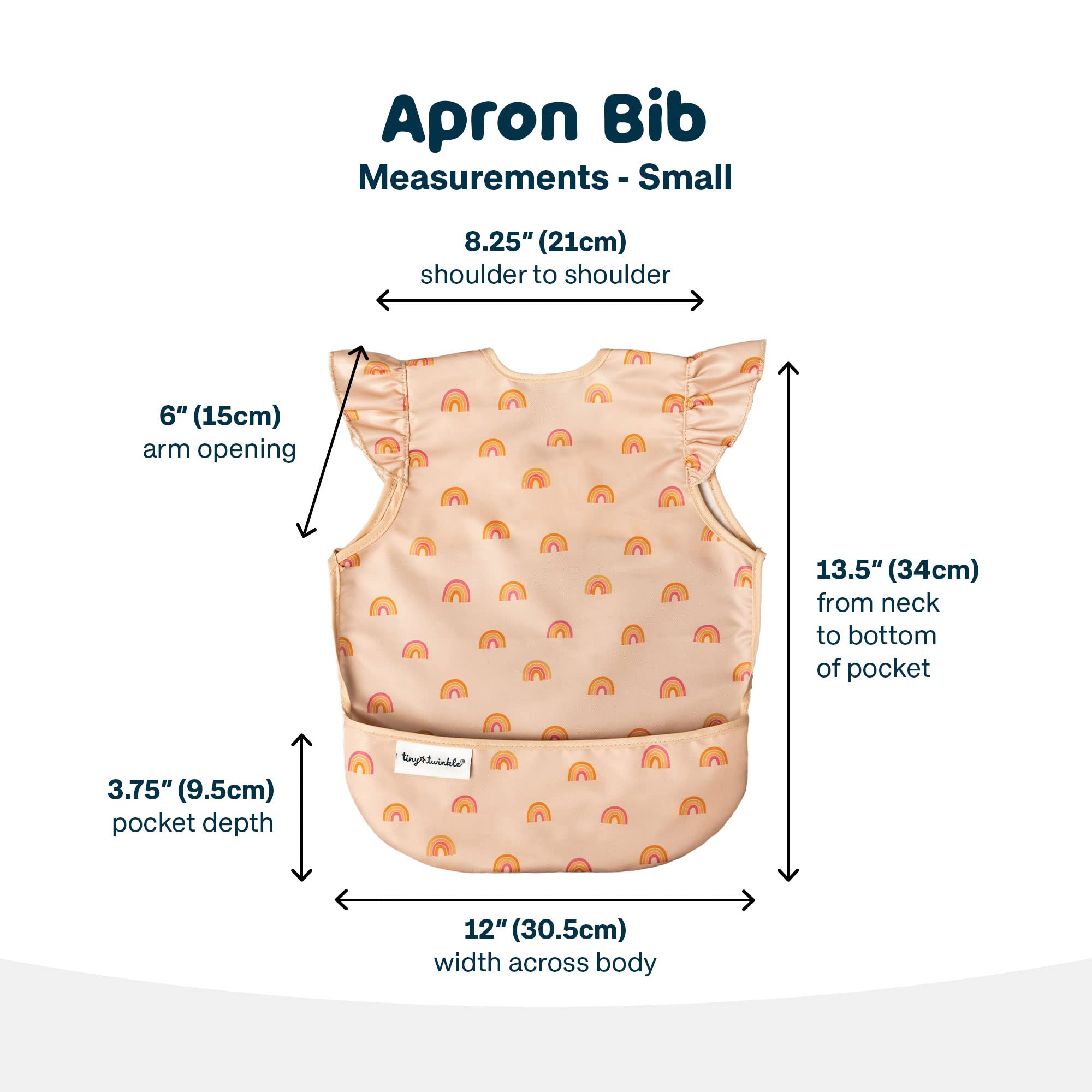 Tiny Twinkle adjustable neck closure bib demonstrating flexible fit.