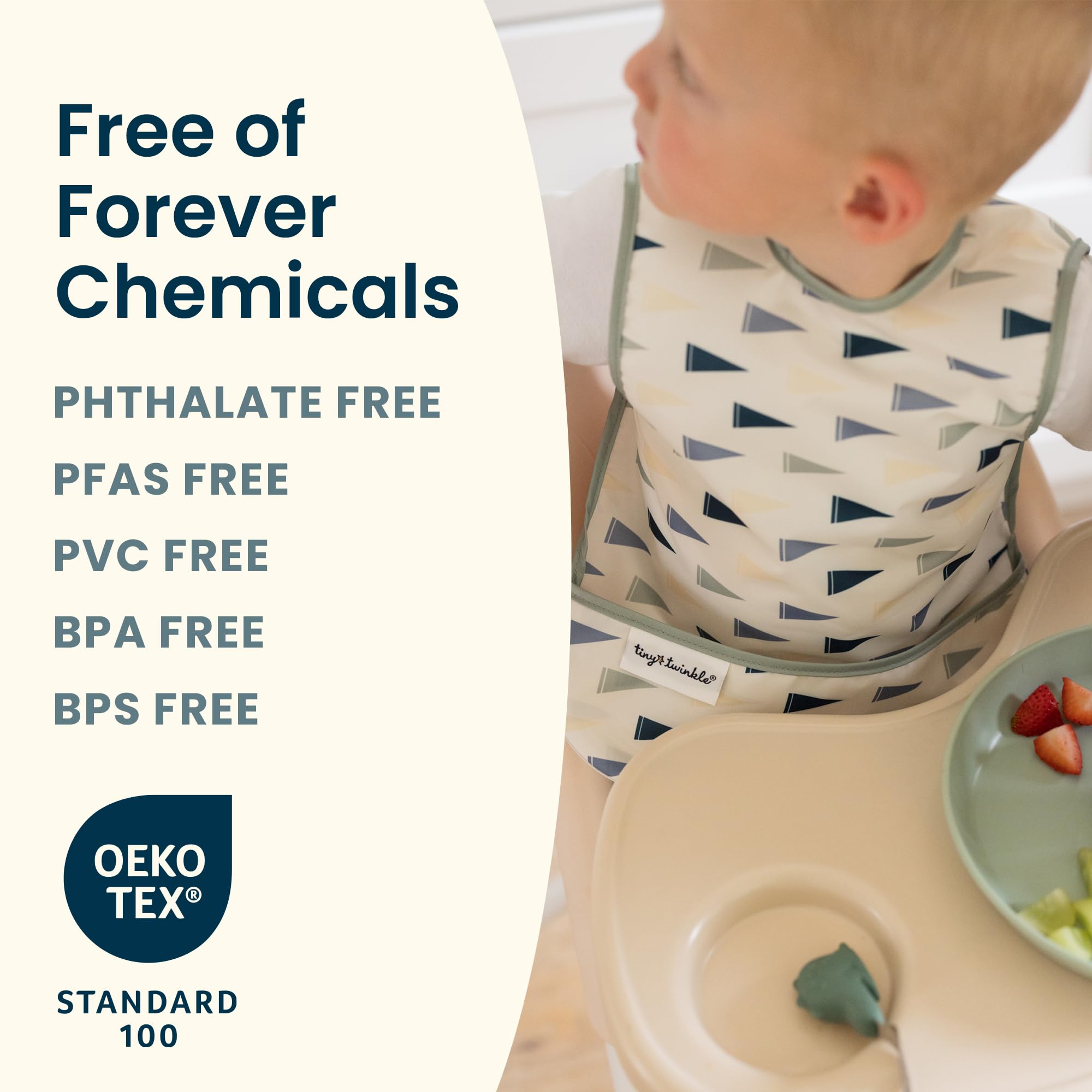 Tiny Twinkle floral blue design adds cheerful style to feeding.