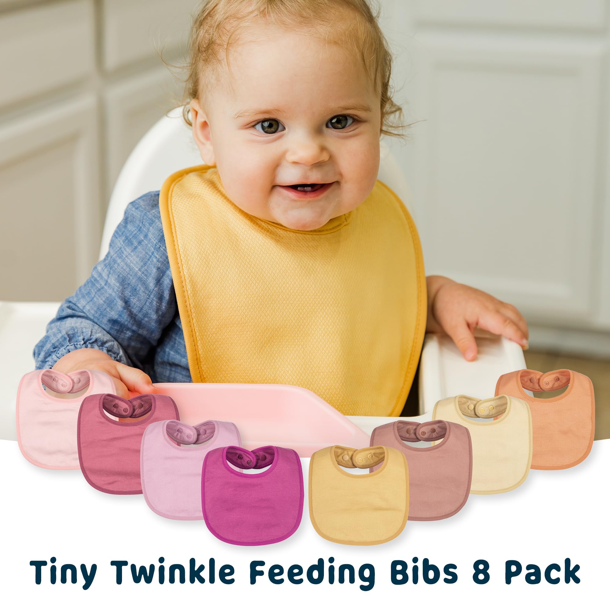 Tiny Twinkle girl-boy set bibs suit both genders gracefully.