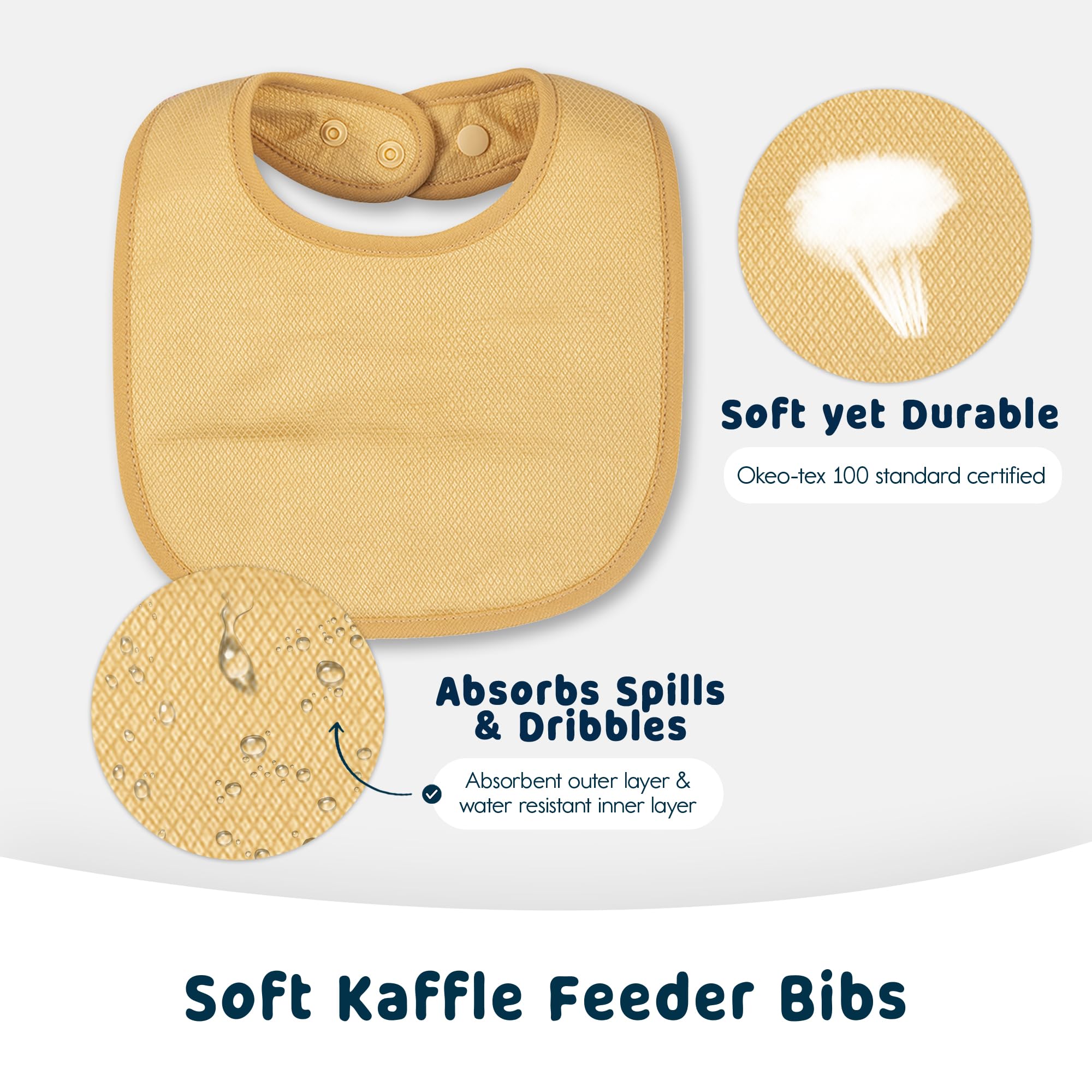 Tiny Twinkle bibs are machine washable for easy care.