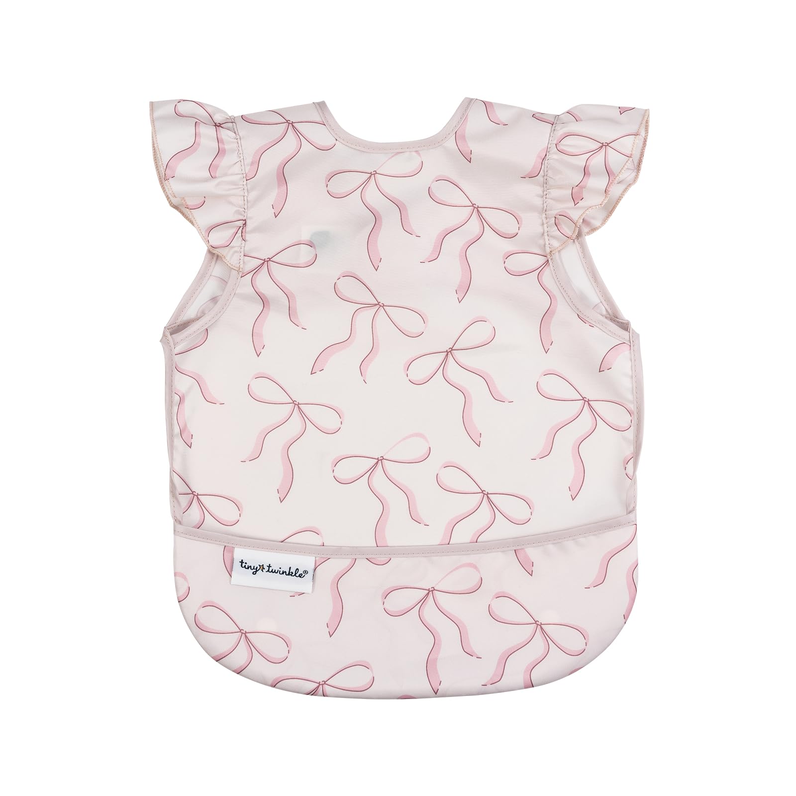 Tiny Twinkle bows bib for girls protects clothes during meals