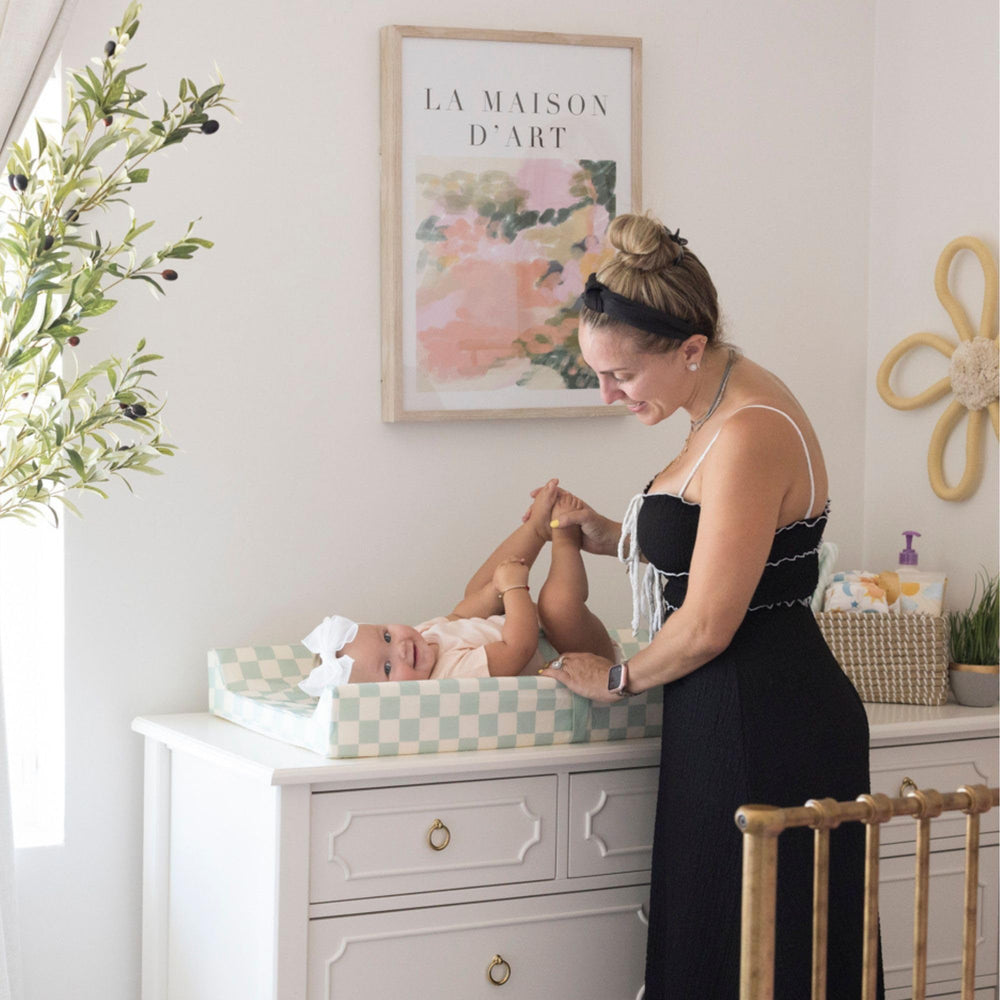Tiny Twinkle pad dimensions fit standard changing tables for easy setup