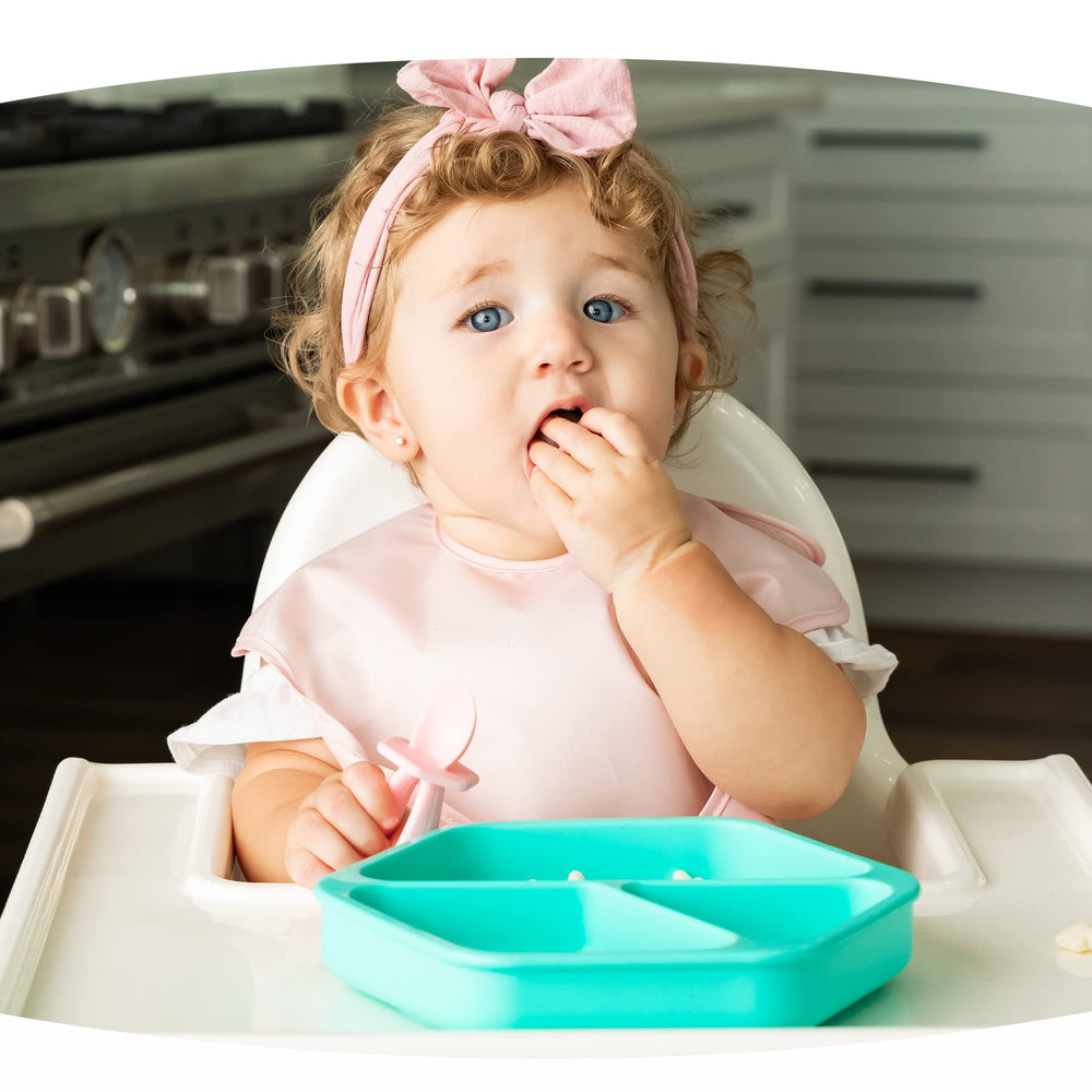 Tiny Twinkle durable silicone dish withstands grab-and-toss play and everyday use.