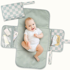 Tiny Twinkle foldable changing pad folded to 7x10 inches for travel use