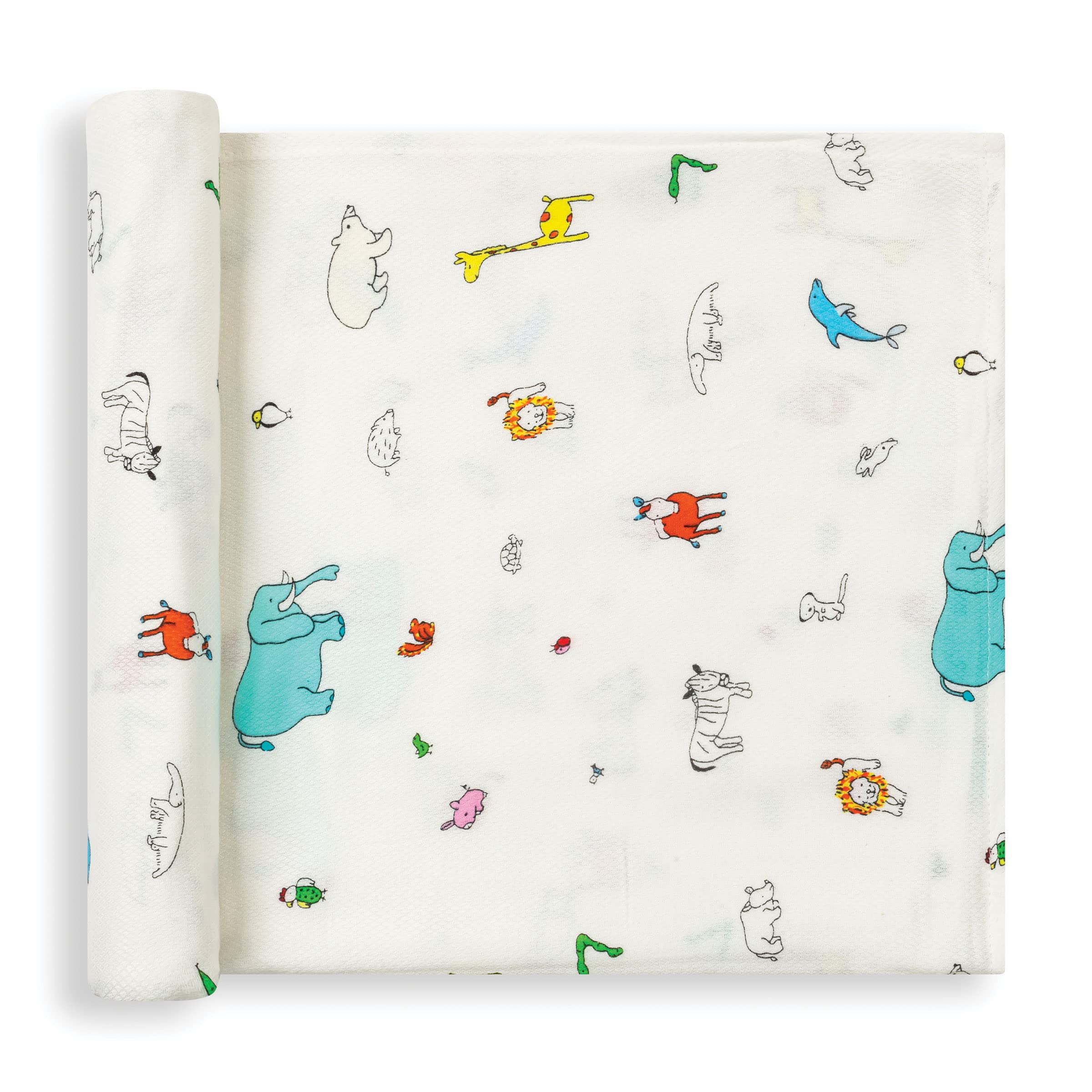 Tiny Twinkle Kaffle Swaddle blanket demonstrates handy 47x47 size for versatile use as nursing cover.