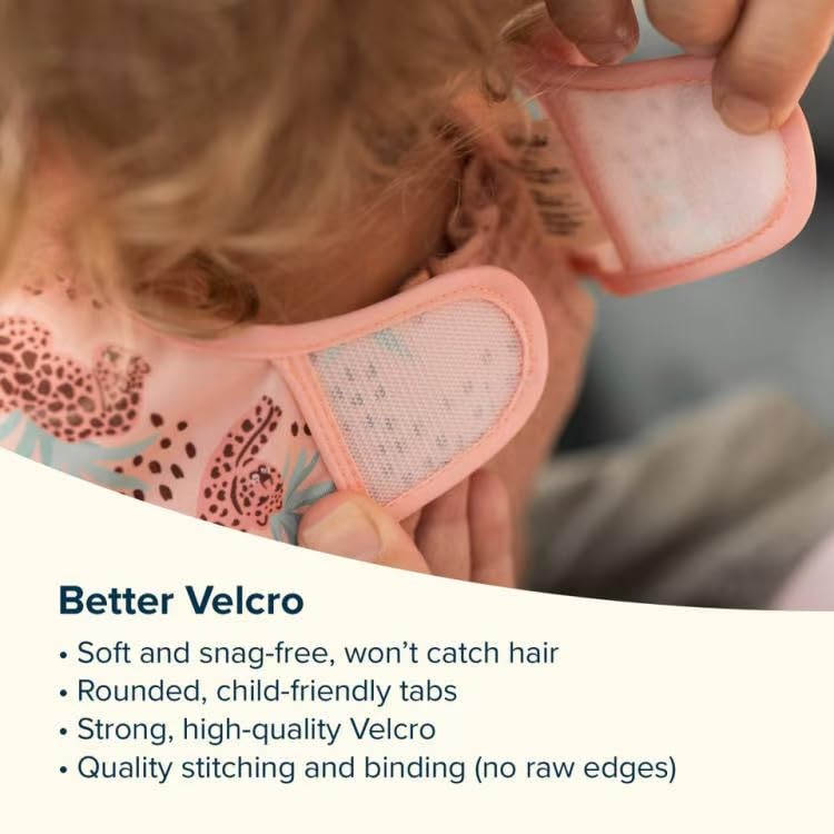 Tiny Twinkle lightweight and flexible bib supports movement.