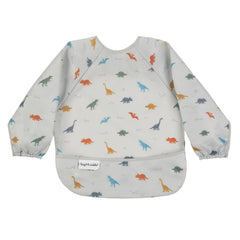 Tiny Twinkle long sleeve bib with dinosaur-design protects clothing during meals