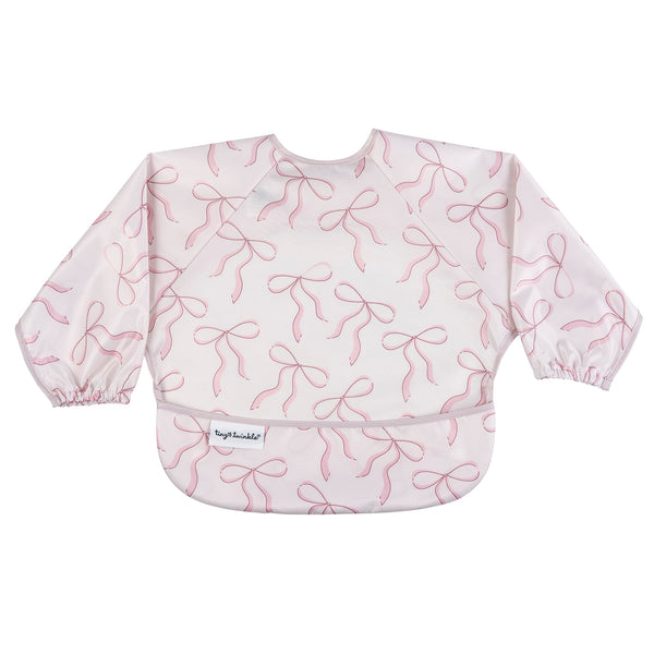 Tiny Twinkle long sleeve bib keeps baby outfits clean during meals.