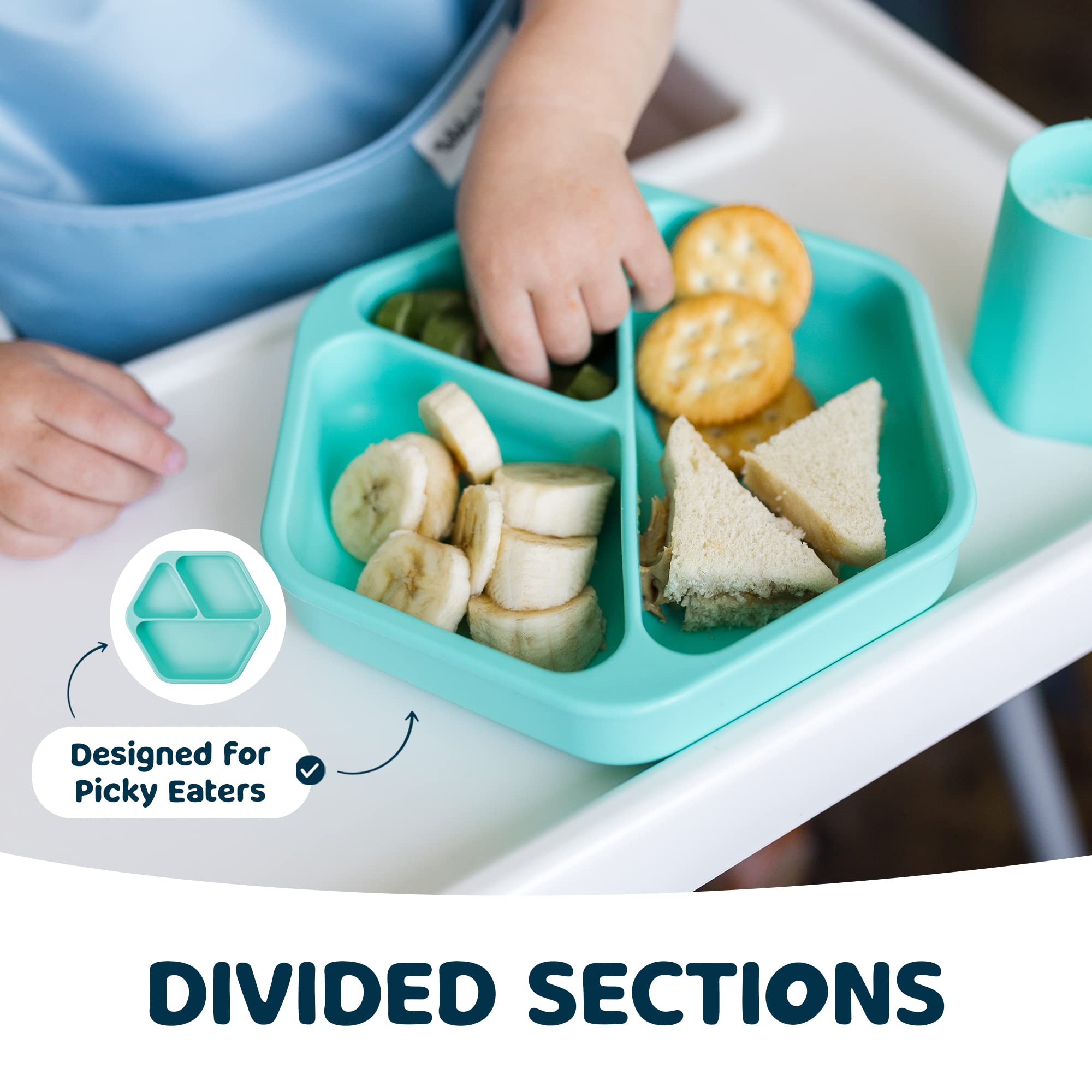 Tiny Twinkle age-appropriate feeding accessory set supports independent eating.