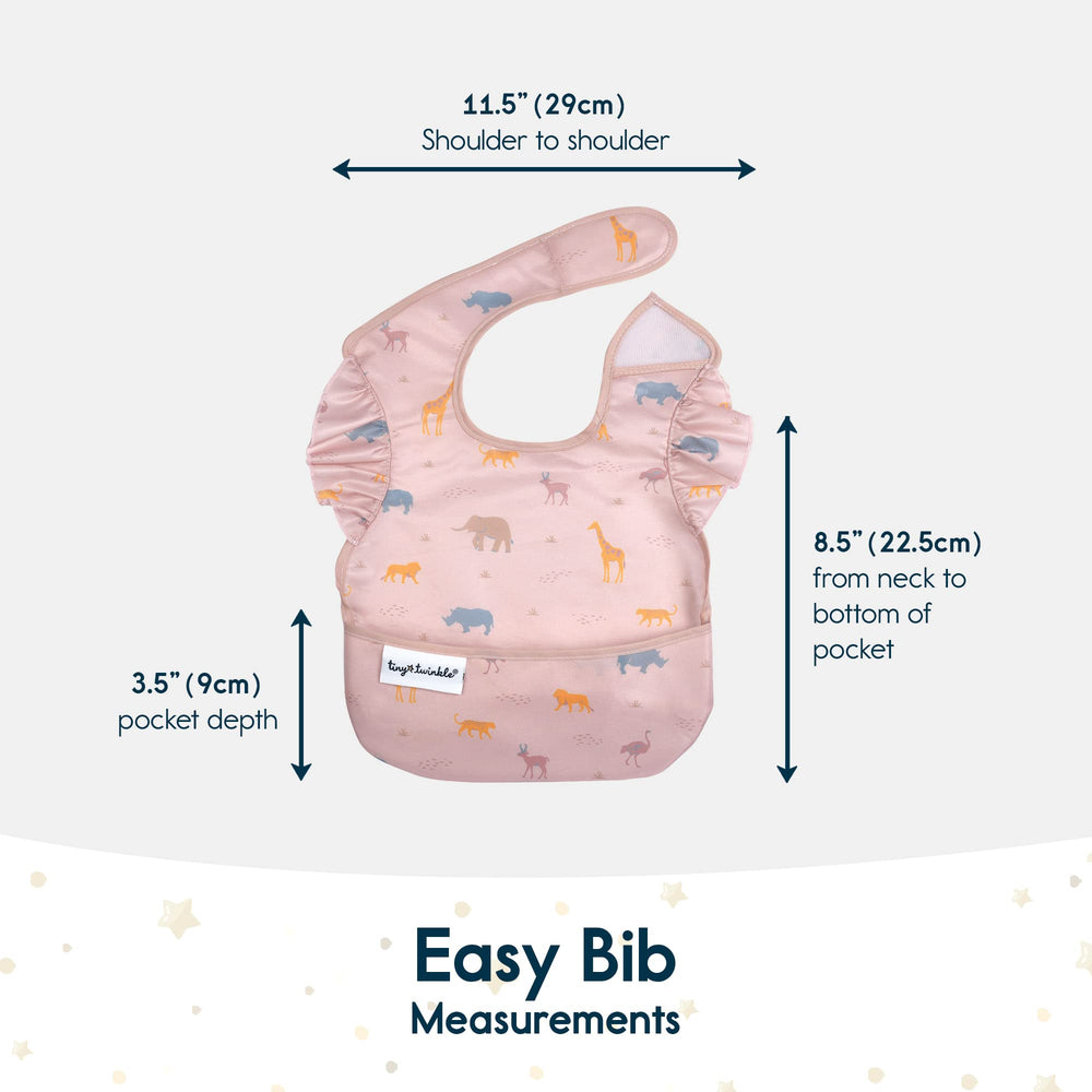 Tiny Twinkle Mess-Proof Bib dries quickly for busy parents.