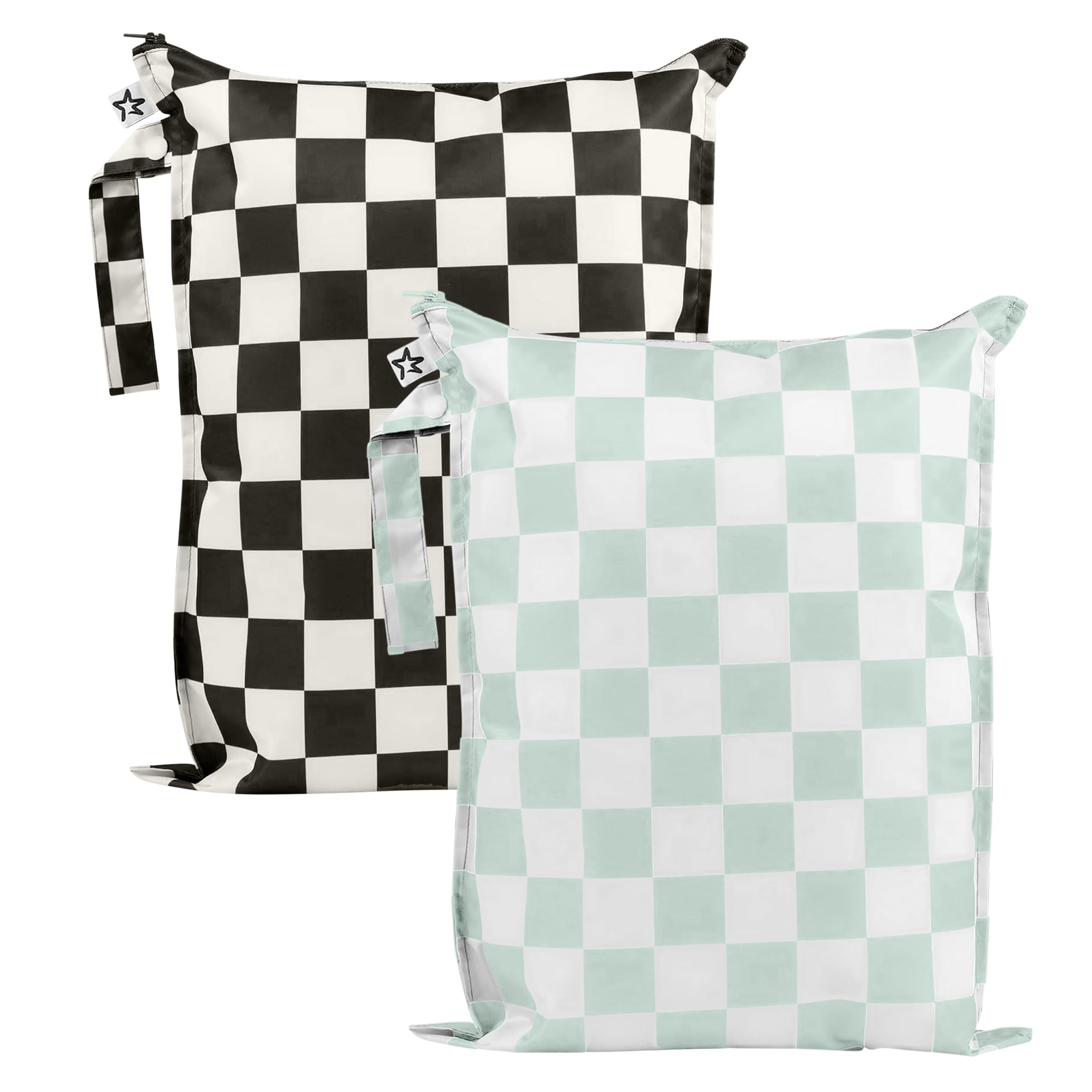 Tiny Twinkle mess-proof wet bag two-pack front view for travel and storage.