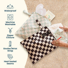 Tiny Twinkle Mess-Proof Wet Bag folded flat for space-saving storage.