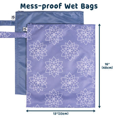 Tiny Twinkle Mess-Proof Wet Bag nestled in a diaper bag with clothes