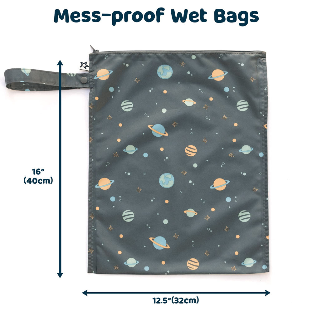 Leak-resistant seams protect other items when bags are packed.