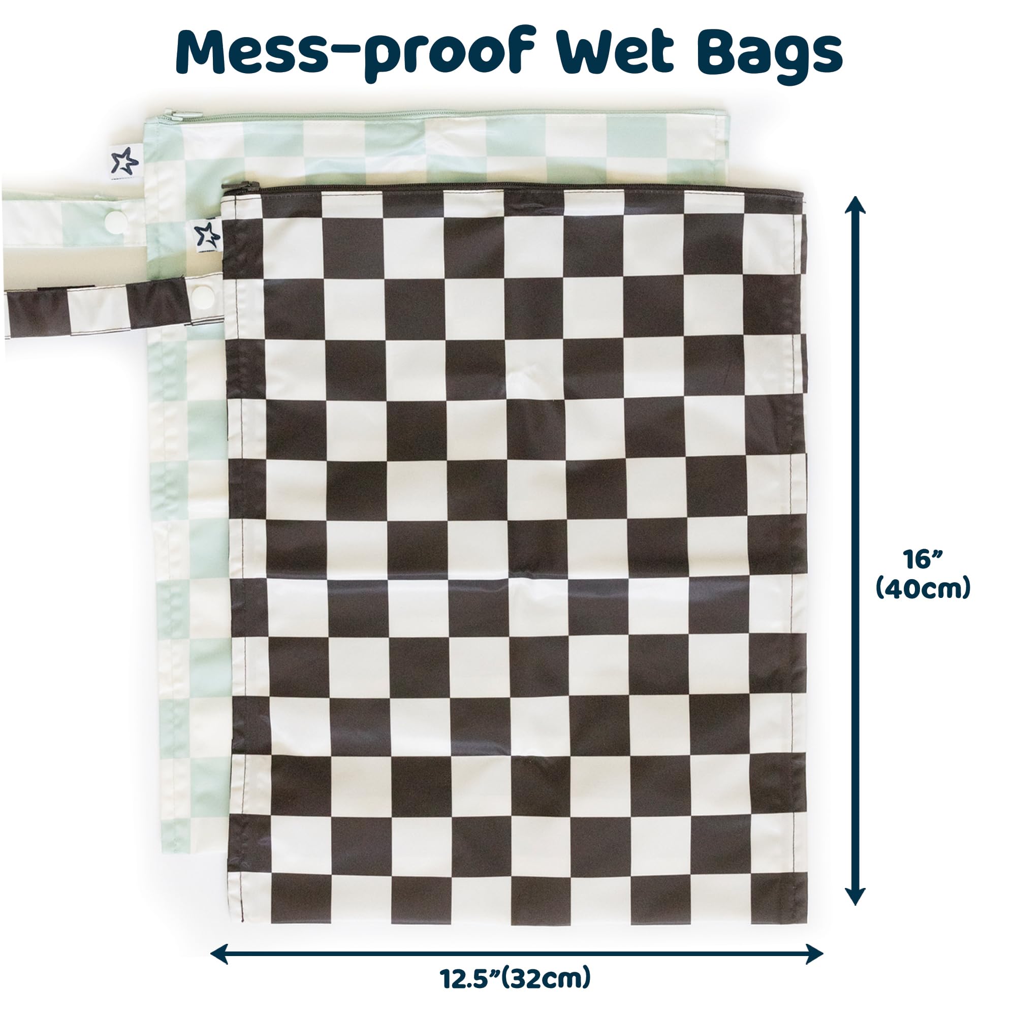 Tiny Twinkle wet bag on stroller demonstrates diaper storage and portability.