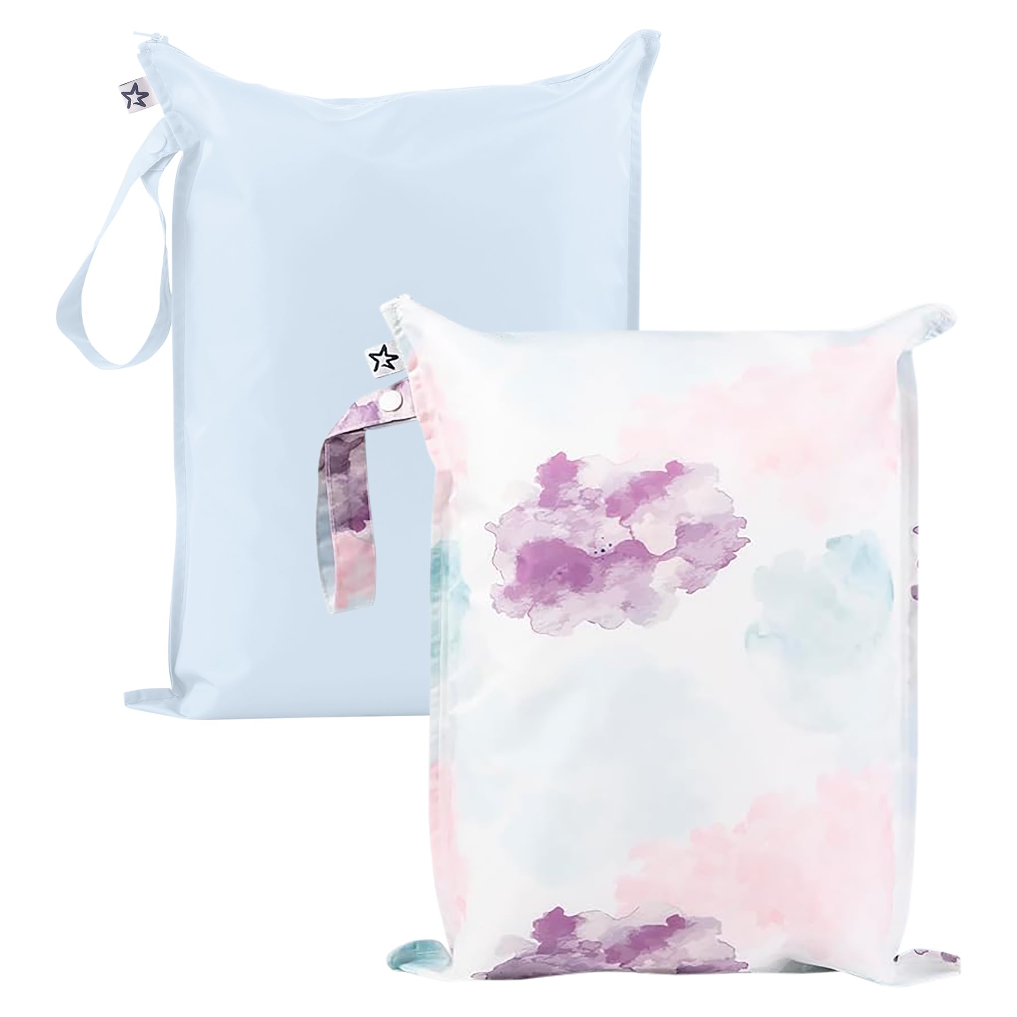 Tiny Twinkle mess-proof wet bags two-pack ready for on-the-go organization.