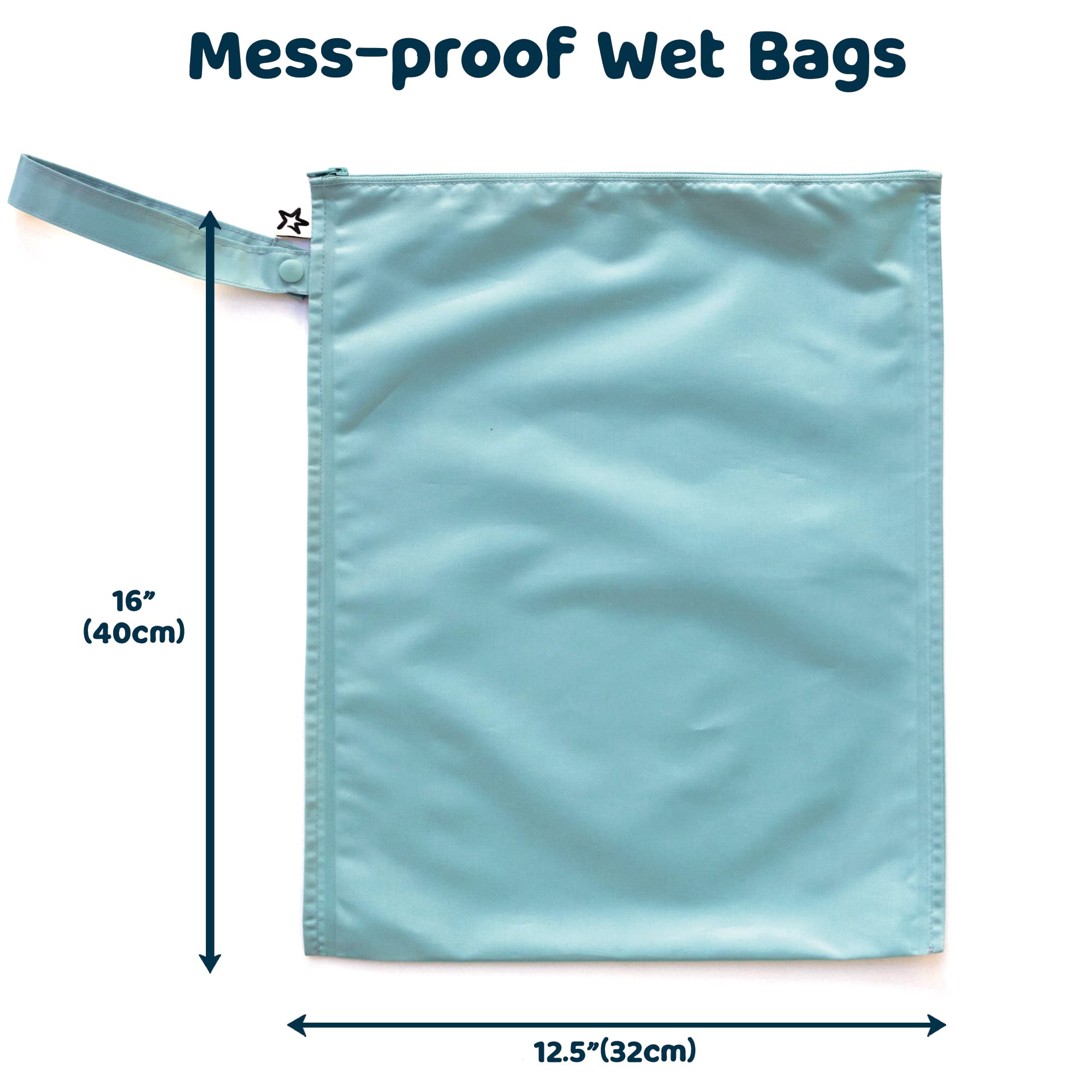 Tiny Twinkle wet bags folded flat for compact travel storage